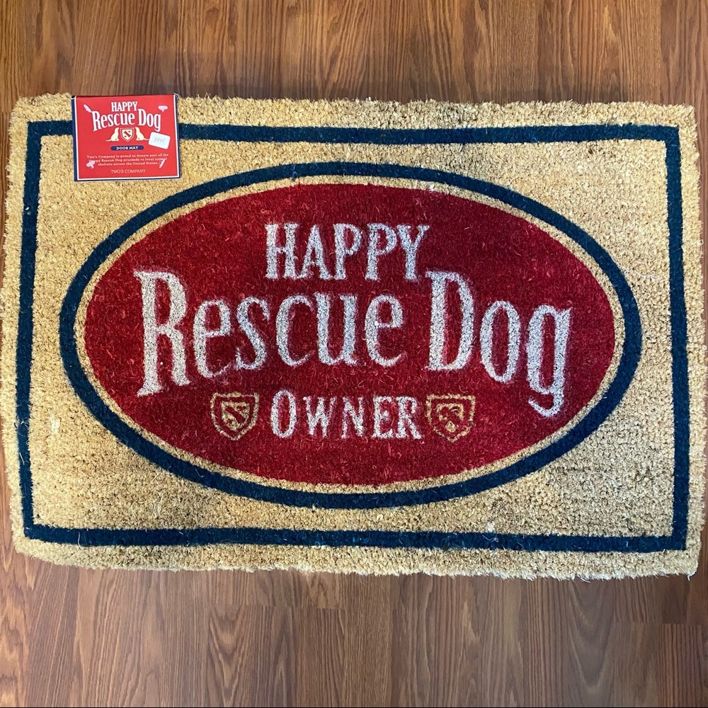 🐶 Happy Rescue Dog Owner 🐶 Door Mat NWT